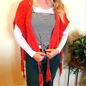 Free People Boho Chunky Sweater with tassels.